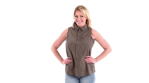 Guide Gear Women's Sleeveless Button-down Shirt 360 View - image 8 from the video
