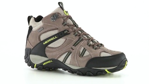 Merrell Men's Yokota Trail Mid Waterproof Hiking Shoes 360 View - image 10 from the video