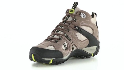 Merrell Men's Yokota Trail Mid Waterproof Hiking Shoes 360 View - image 3 from the video