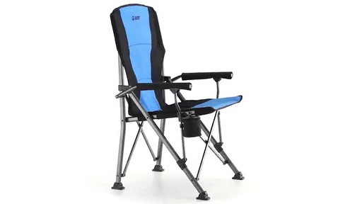 Guide Gear Oversized Champion Hard Arm Camp Chair Blue 360 View - image 4 from the video