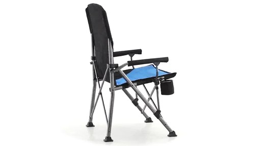 Guide Gear Oversized Champion Hard Arm Camp Chair Blue 360 View - image 5 from the video
