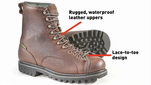 Guide Gear Men's Leather Hunting Boots 400 Gram Thinsulate Waterproof - image 3 from the video