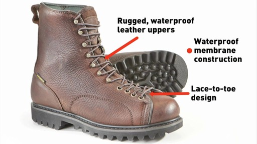 Guide Gear Men's Leather Hunting Boots 400 Gram Thinsulate Waterproof - image 4 from the video