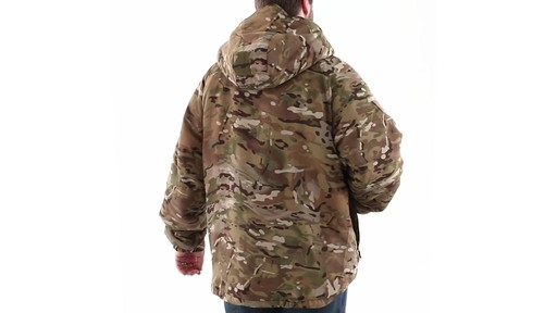 Military PrimaLoft Men's Hooded MultiCam Camo Jacket 360 View - image 5 from the video