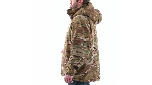 Military PrimaLoft Men's Hooded MultiCam Camo Jacket 360 View - image 8 from the video