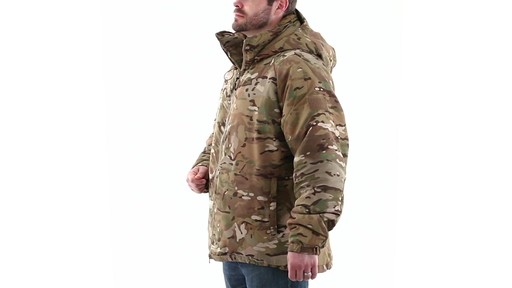 Military PrimaLoft Men's Hooded MultiCam Camo Jacket 360 View - image 9 from the video