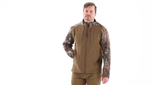 5.11 Tactical Men's Realtree Colorblock Sierra Softshell Jacket 360 View - image 6 from the video