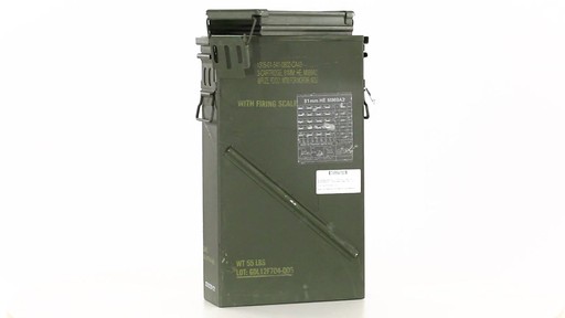 U.S. Military Surplus 81mm Mortar Ammo Can Used 360 View - image 1 from the video