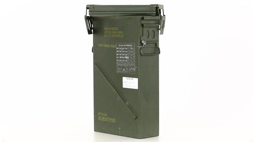 U.S. Military Surplus 81mm Mortar Ammo Can Used 360 View - image 3 from the video