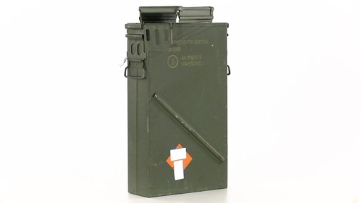 U.S. Military Surplus 81mm Mortar Ammo Can Used 360 View - image 6 from the video