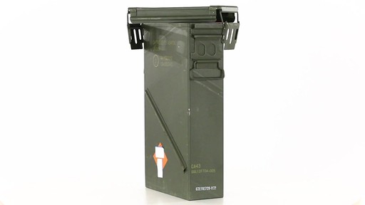 U.S. Military Surplus 81mm Mortar Ammo Can Used 360 View - image 9 from the video