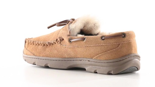 Guide Gear Men's Genuine Shearling-Lined Slippers 360 View - image 2 from the video