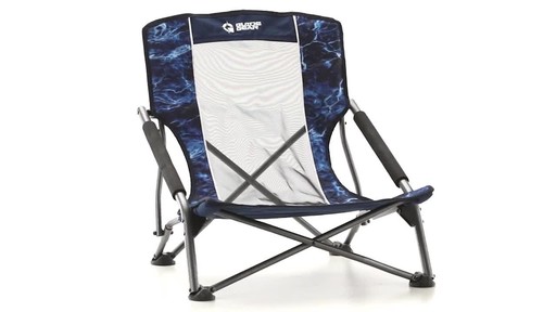 Guide Gear Oversized Beach Chair 300-lb. Capacity Mossy Oak Elements Agua - image 4 from the video