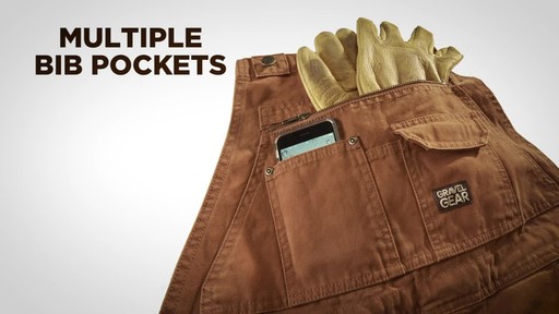 Gravel Gear Men's Duck Bib Overalls With Teflon - image 5 from the video