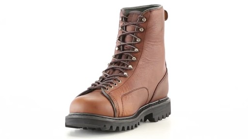 Guide Gear Men's Leather Lace-To-Toe Hunting Boots Waterproof 360 View - image 1 from the video