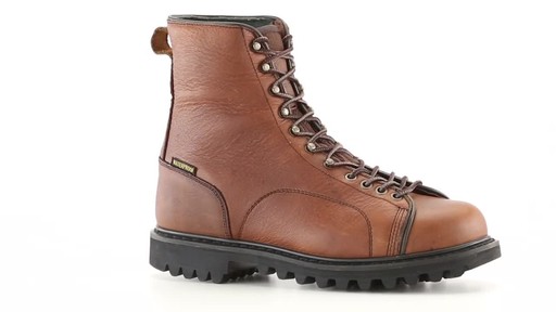 Guide Gear Men's Leather Lace-To-Toe Hunting Boots Waterproof 360 View - image 4 from the video