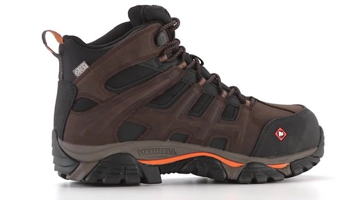 Merrell Men's Moab 2 Peak Mid Waterproof Composite Toe Work Boots - image 1 from the video