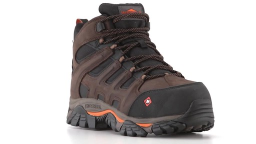 Merrell Men's Moab 2 Peak Mid Waterproof Composite Toe Work Boots - image 10 from the video