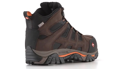 Merrell Men's Moab 2 Peak Mid Waterproof Composite Toe Work Boots - image 2 from the video