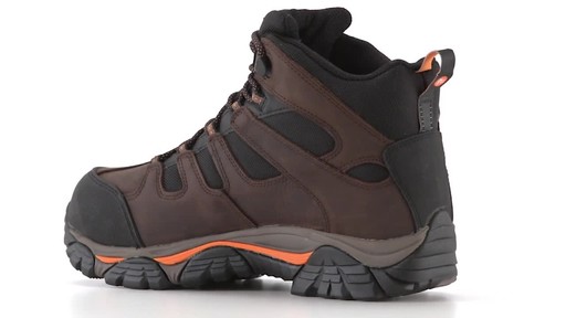 Merrell Men's Moab 2 Peak Mid Waterproof Composite Toe Work Boots - image 5 from the video