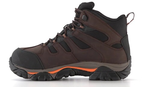 Merrell Men's Moab 2 Peak Mid Waterproof Composite Toe Work Boots - image 6 from the video