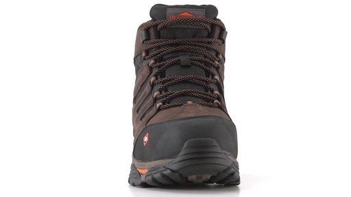 Merrell Men's Moab 2 Peak Mid Waterproof Composite Toe Work Boots - image 9 from the video