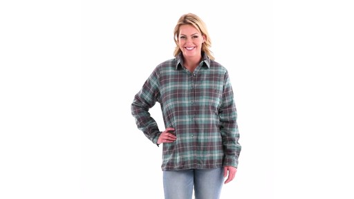 Guide Gear Women's Fleece-Lined Flannel Shirt 360 View - image 5 from the video