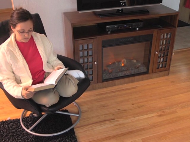 CASTLECREEK Mission-style Media Stand Fireplace Heater, Dark Oak - image 5 from the video