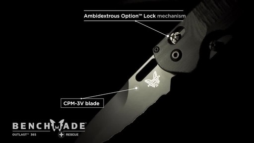 Benchmade 365 Outlast Option Lock Dual Blade Rescue Knife - image 7 from the video