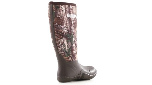 Guide Gear Men's High Camo Waterproof Rubber Boots Realtree Xtra 360 View - image 2 from the video