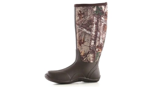 Guide Gear Men's High Camo Waterproof Rubber Boots Realtree Xtra 360 View - image 5 from the video