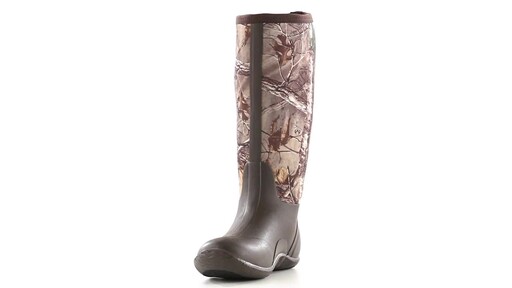 Guide Gear Men's High Camo Waterproof Rubber Boots Realtree Xtra 360 View - image 6 from the video