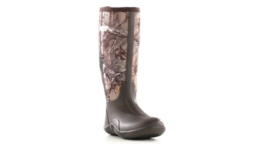 Guide Gear Men's High Camo Waterproof Rubber Boots Realtree Xtra 360 View - image 7 from the video