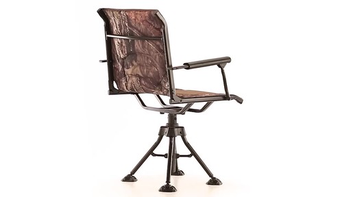 Bolderton 360 Comfort Swivel Hunting Chair with Armrests Mossy Oak Break-Up COUNTRY - image 2 from the video