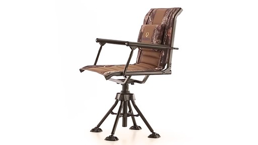 Bolderton 360 Comfort Swivel Hunting Chair with Armrests Mossy Oak Break-Up COUNTRY - image 7 from the video