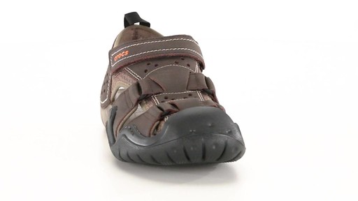 Crocs Men's Swiftwater Leather Fisherman Sandals 360 View - image 2 from the video