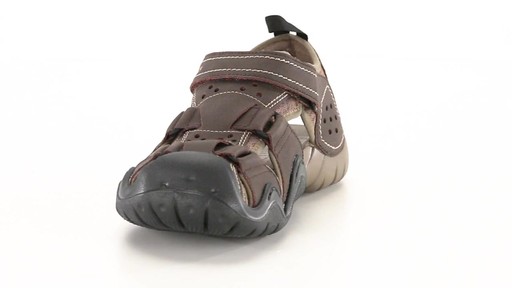 Crocs Men's Swiftwater Leather Fisherman Sandals 360 View - image 3 from the video