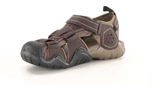 Crocs Men's Swiftwater Leather Fisherman Sandals 360 View - image 4 from the video