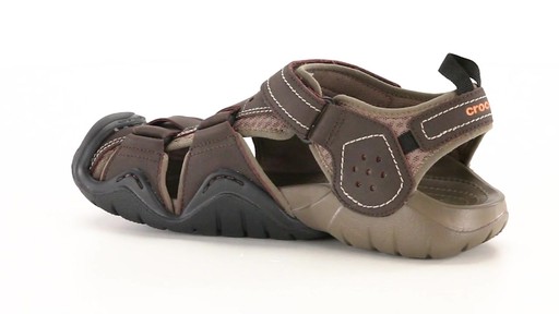 Crocs Men's Swiftwater Leather Fisherman Sandals 360 View - image 6 from the video