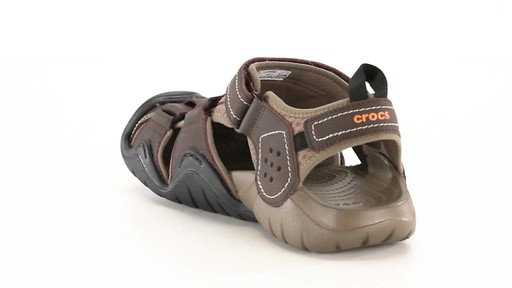 Crocs Men's Swiftwater Leather Fisherman Sandals 360 View - image 7 from the video