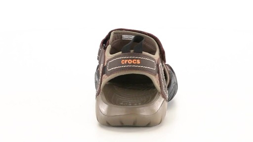 Crocs Men's Swiftwater Leather Fisherman Sandals 360 View - image 8 from the video