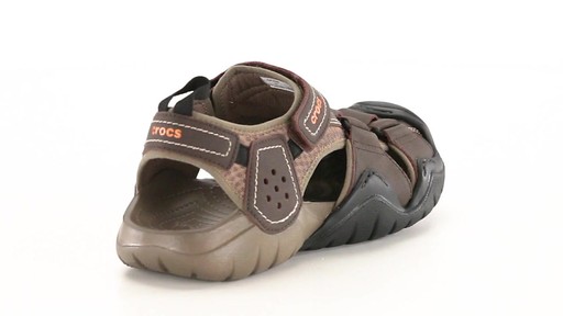 Crocs Men's Swiftwater Leather Fisherman Sandals 360 View - image 9 from the video