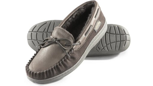 Guide Gear Men's Moccasin Slippers Deerskin - image 4 from the video