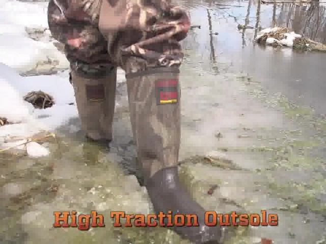 Men's Guide Gear® Waterproof 1200 gram Thinsulate™ Ultra Insulation Canvas Top Rubber Boots Realtree AP® - image 2 from the video