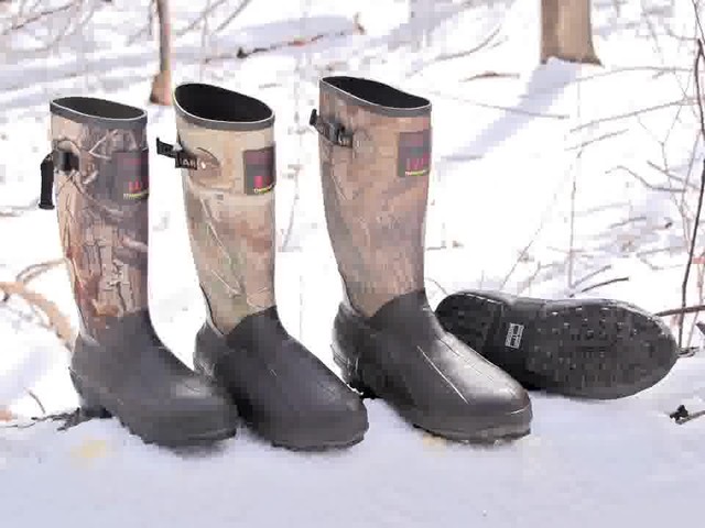 Men's Guide Gear® Waterproof 1200 gram Thinsulate™ Ultra Insulation Canvas Top Rubber Boots Realtree AP® - image 3 from the video