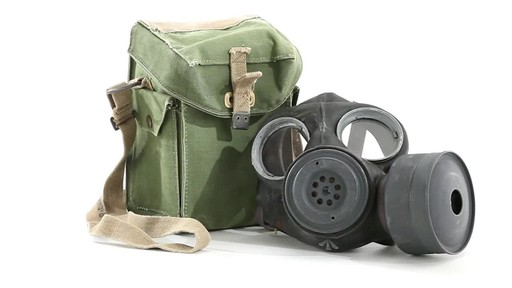 Danish Military Surplus WWII Era Gas Mask with Filter and Bag Like New 360 View - image 2 from the video