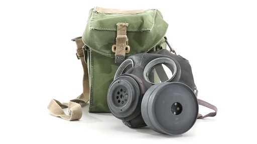 Danish Military Surplus WWII Era Gas Mask with Filter and Bag Like New 360 View - image 3 from the video