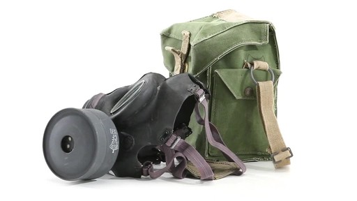 Danish Military Surplus WWII Era Gas Mask with Filter and Bag Like New 360 View - image 5 from the video