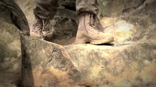HQ ISSUE Men's Waterproof Combat Boots Side Zip Desert Tan - image 1 from the video