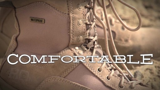 HQ ISSUE Men's Waterproof Combat Boots Side Zip Desert Tan - image 5 from the video